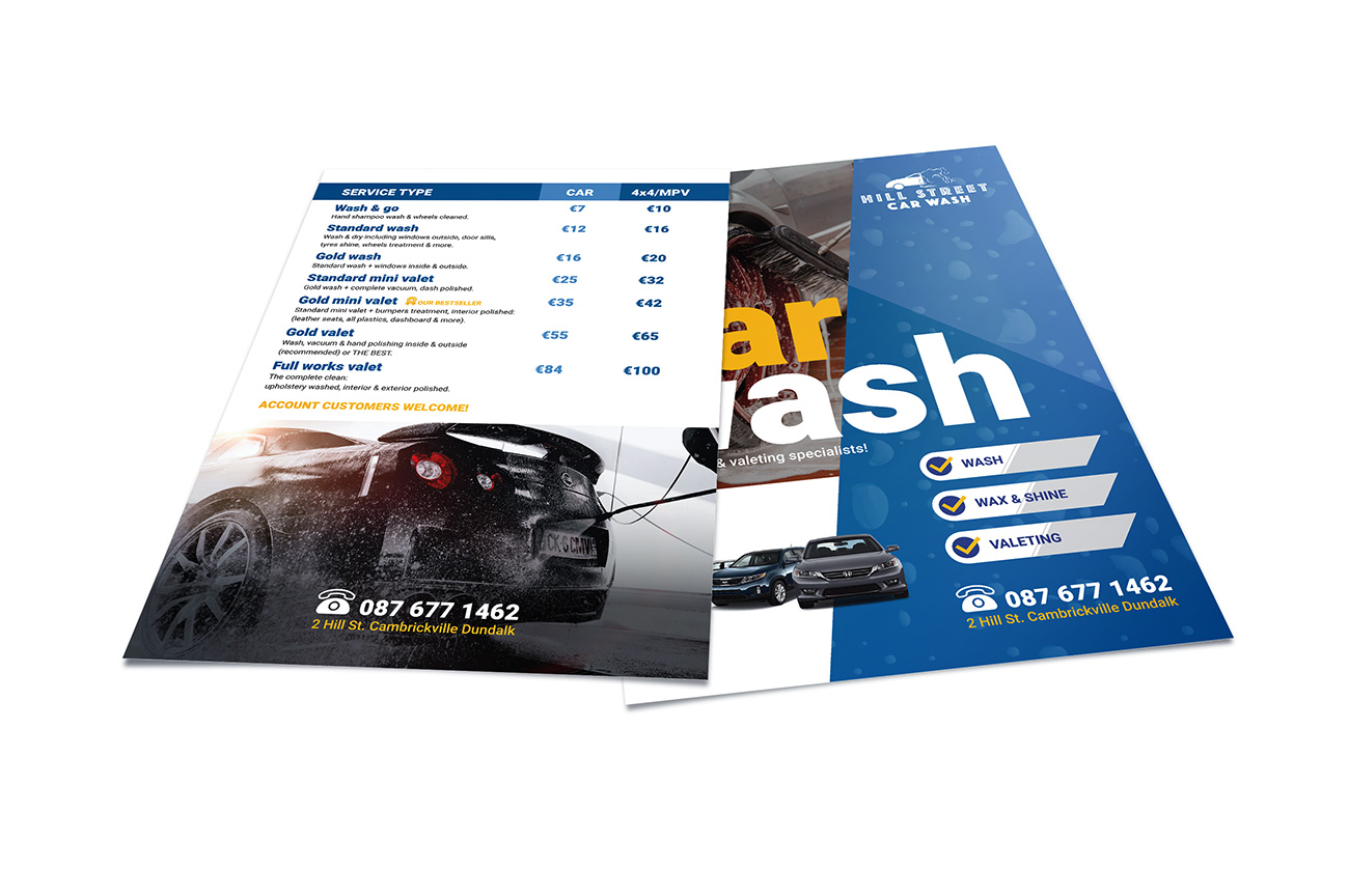 Elegant, stylish and effective promotional flyers, leaflets other marketing printed materials design. Your local graphic design studio in Ireland