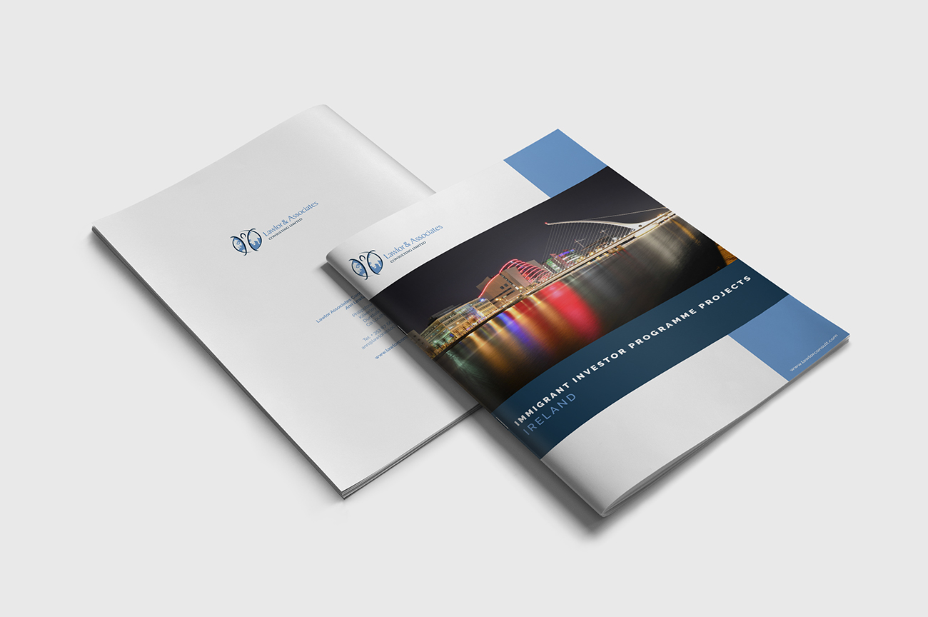 Professional brochure design for the International Recruitment, Immigration and Consultancy company Lawlor Associates Consulting Ltd, Ireland