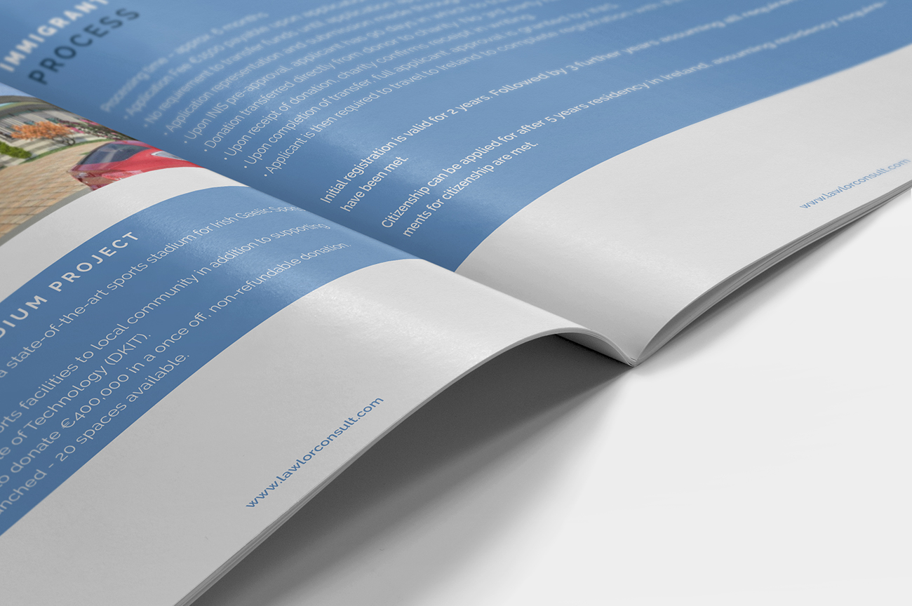 Professional brochure design for Dundalk company Lawlor Associates Consulting Ltd