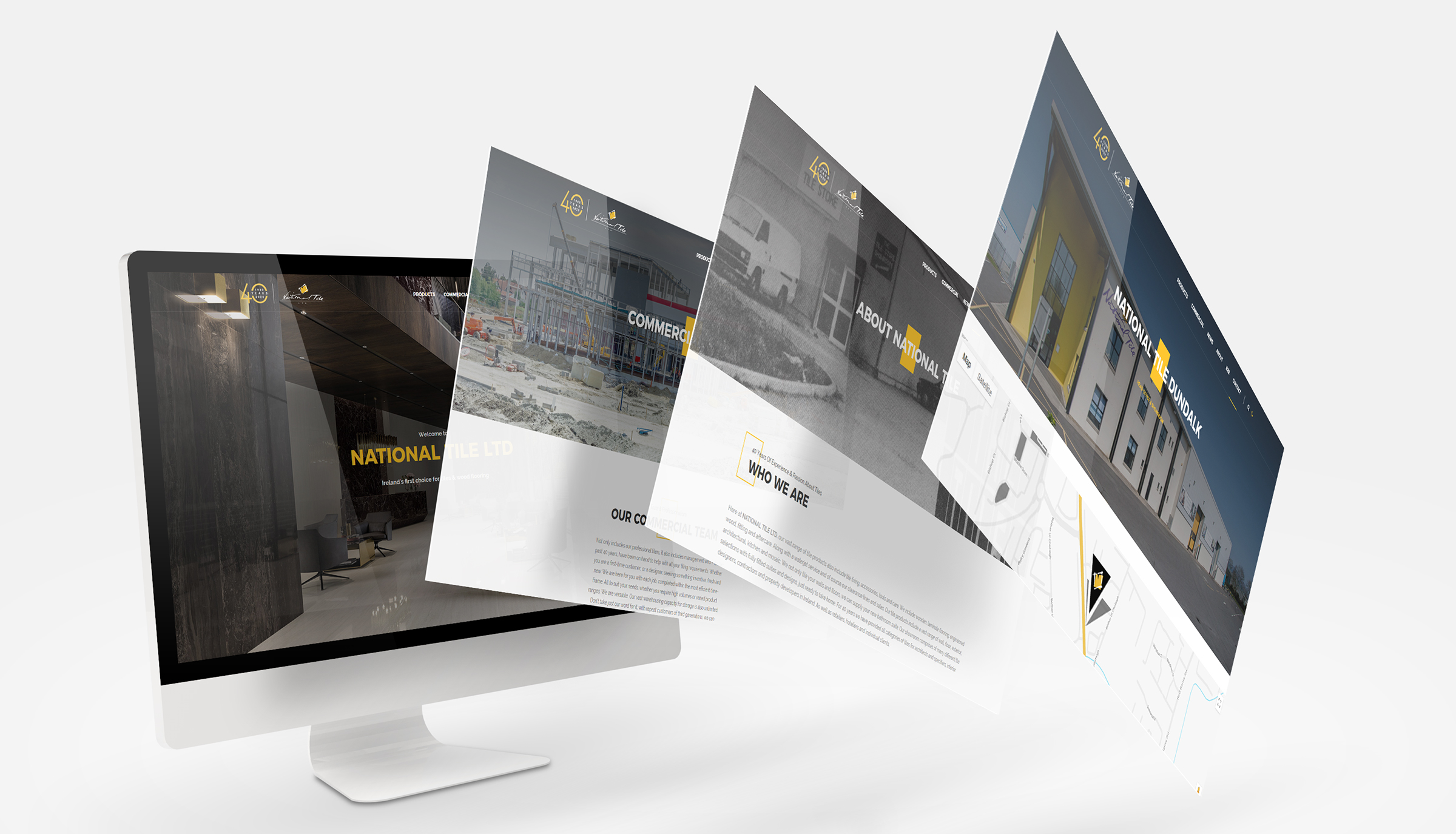 Website design for National Tile. Main pages